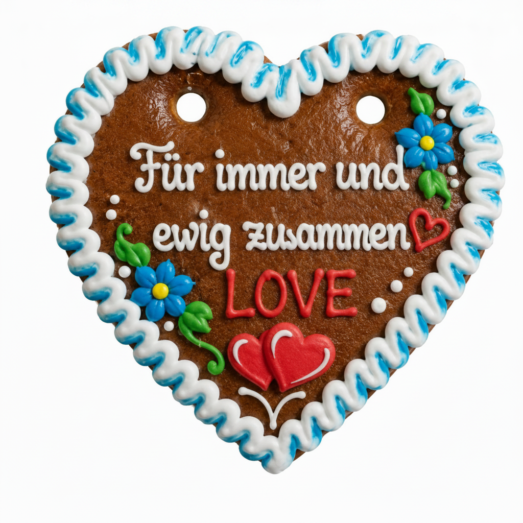 "Personalisiertes Lebkuchenherz mit Wunschtext – handgefertigt"